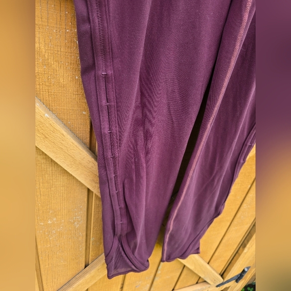 Athleta Women's Purple Leggings High Waist Size Large Side Cut Out - Picture 2 of 5